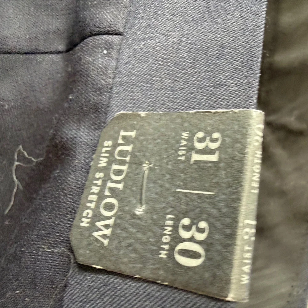 J.Crew Ludlow Slim Stretch Suit Pants Mens 31x30 Navy Blue Wool Blend J6061